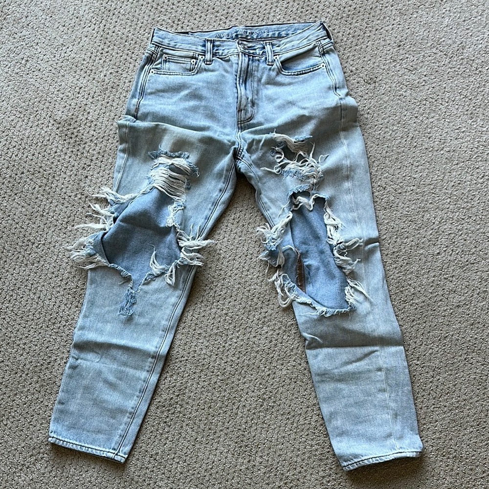 American Eagle Outfitters Blue Skinny Jeans Distressed Style